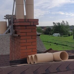 Komin po frezowaniu i przygotowaniu pod nowoczesny system kominowy