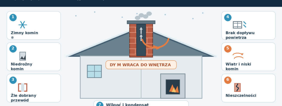 Dlaczego dym cofa się do domu zimą?