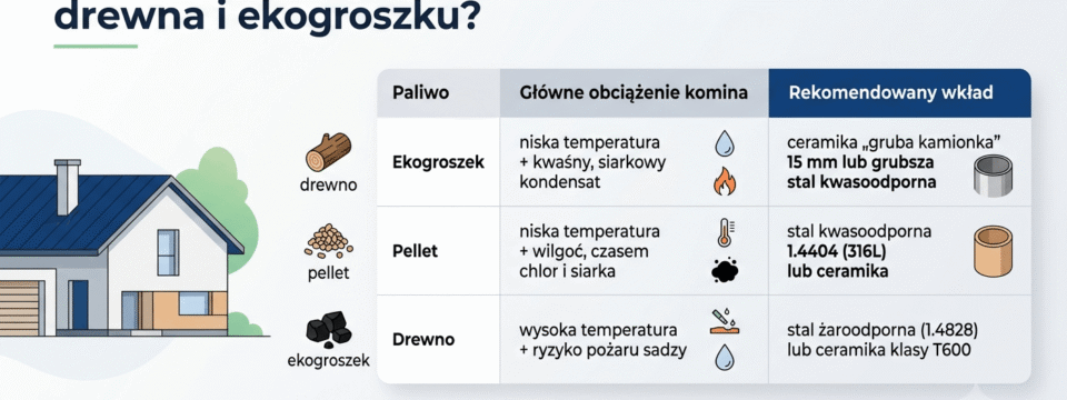Jaki wkład kominowy wybrać do pelletu, drewna i ekogroszku?